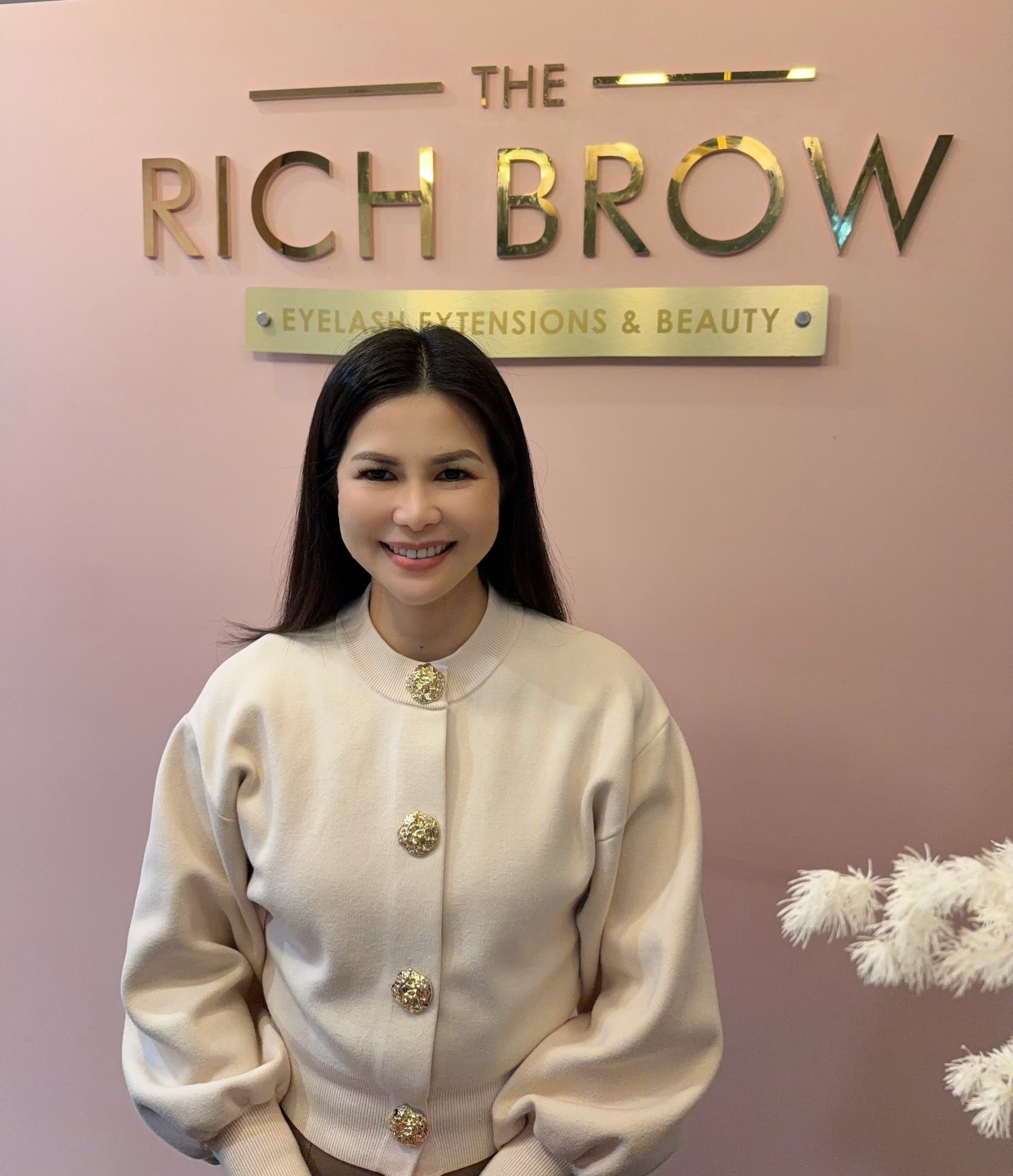 The Rich Brow founder in the studio