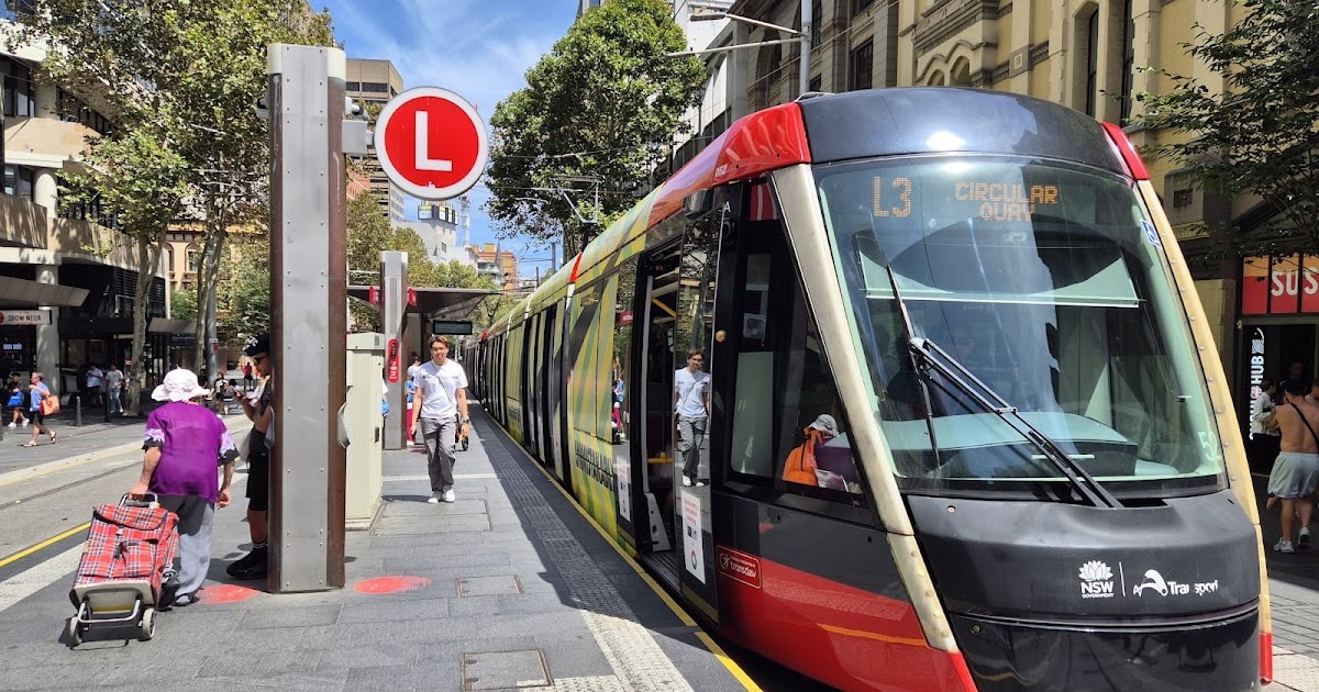 Chinatown Light Rail stop on George Street, Sydney
